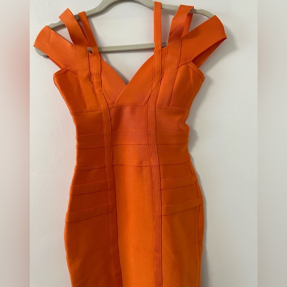 41 House of CB Orange Mimi Bandage Bodycon Dress - XS - Picture 3 of 6